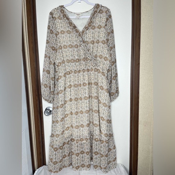 Hayden Dresses & Skirts - Hayden Brown Empire Waist Sundress with Bishop Sleeves Size 1XL